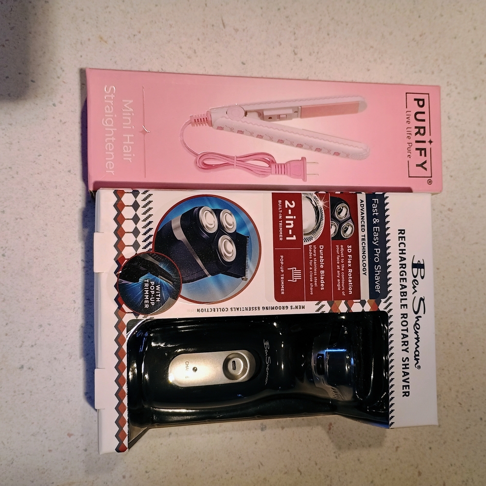 Ben Sherman Black Rechargeable Rotary Shaver And Hair Straightener